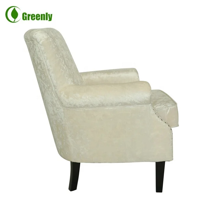 European style solid wood high back wing chair for bedroom furniture