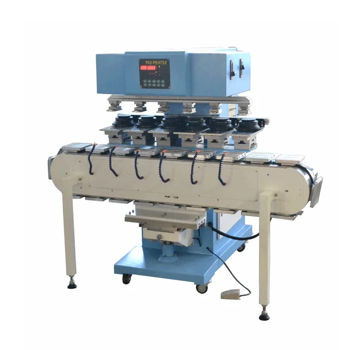 Large-diameter sealed cup 6-color Pad printing machine with tank conveyer
