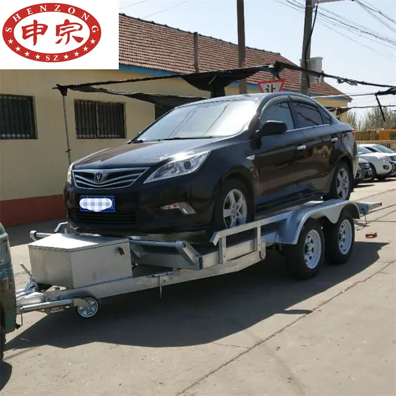 galvanized tandem car transport utility car trailer