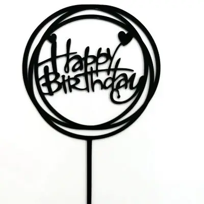  Золотые черные синие розовые красные украшения на день рождения акриловые топперы для торта