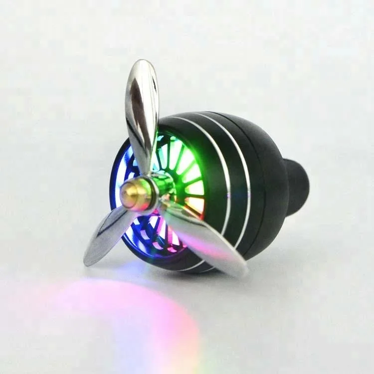 Most popular products propeller car vent diffuser air freshner with colorful LED light