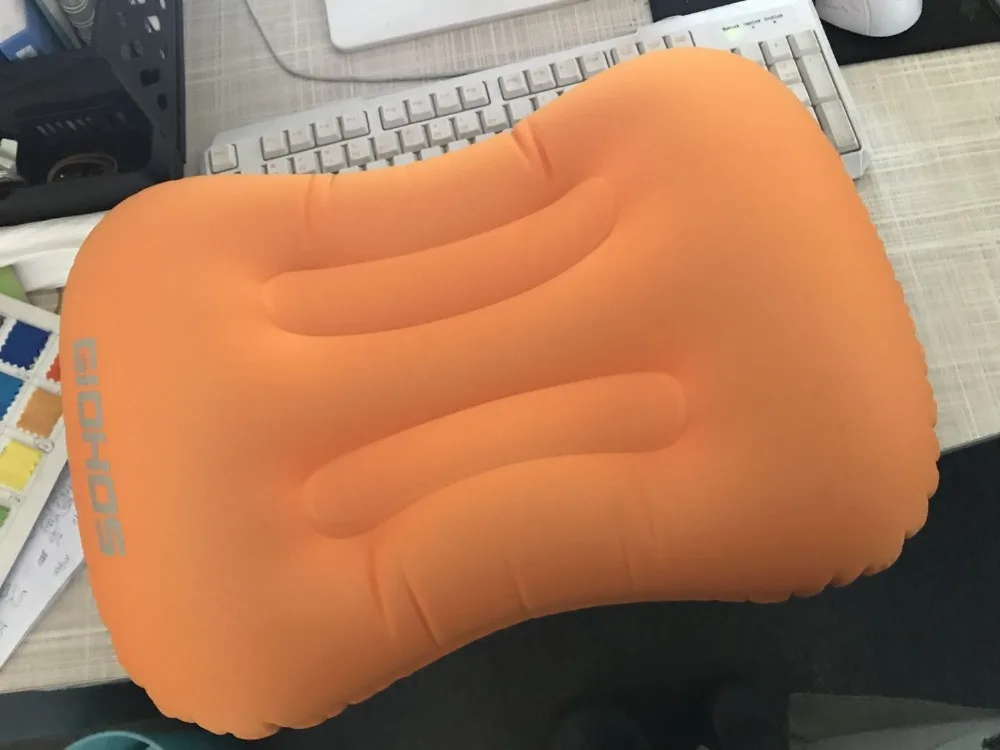 Woqi Inflatable Camping UltraLight Travel Pillow for Neck & Lumbar Support,Compressible, Compact, Comfortable