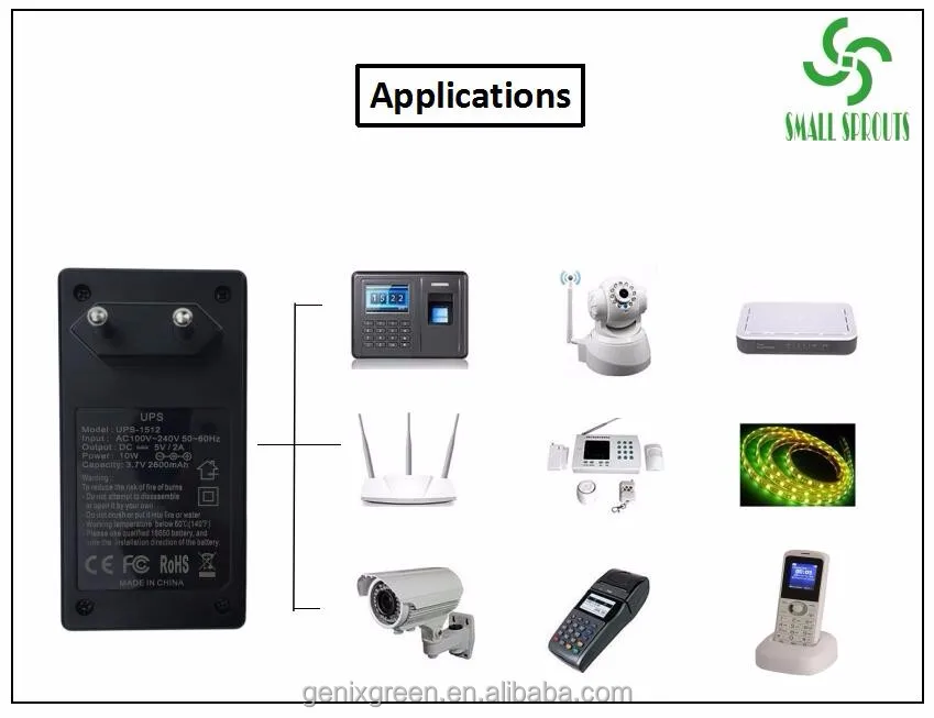2020 Uninterrupted power supply 12V mini ups dry batteries for ups Security Monitoring mini ups for wifi router