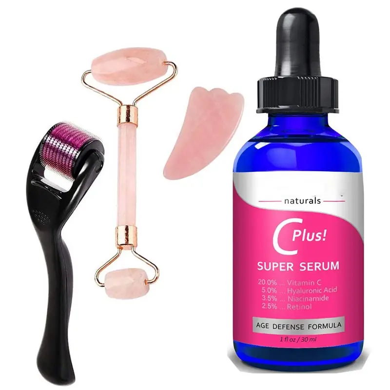 Частная этикетка по уходу за Кожей Derma ролика чистой гиалуроновой кислоты отбеливание нефритовый валик содержит витамин C сыворотка