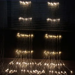 Waterfall Curtain Led String Light Garland Flow Water Meteor Shower Rain Light Window Icicle Decor Lights