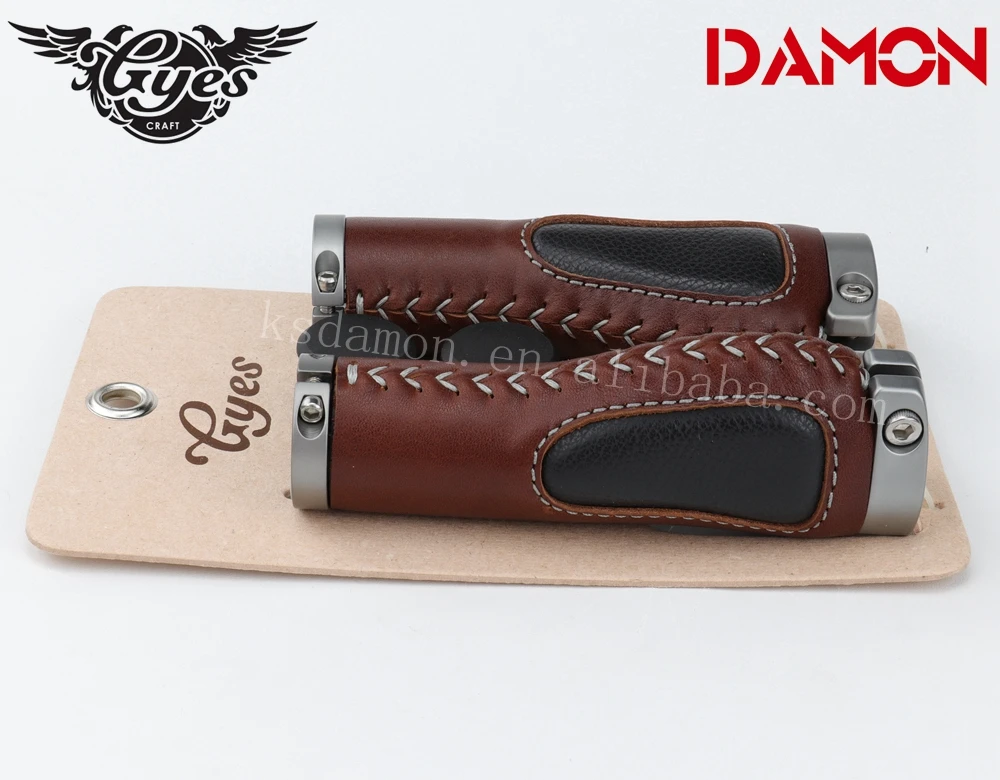 High Quality Gyes G-726U Cow Leather Retro Bicycle Handlebar Grips