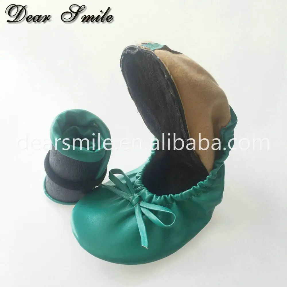 Wholesale cheap foldable flats ladies soft rollable ballet nice driving shoes in big pouch