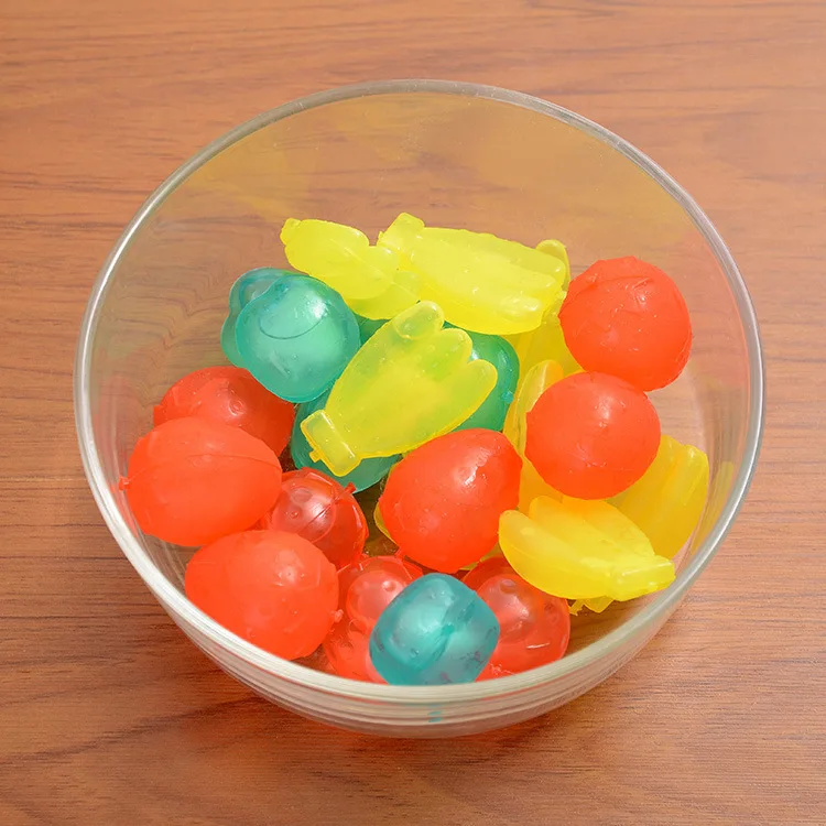 Reusable fruit shaped plastic ice cube for drinks multicolored plastic ice cube