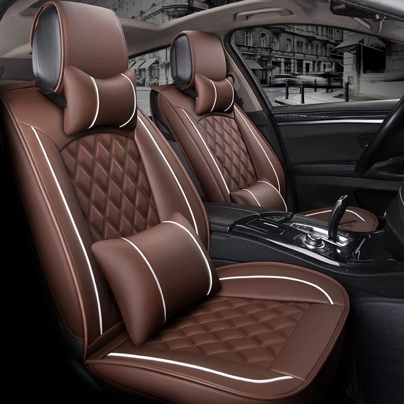 Free shipping 5D Full Set Four Season Leather Car Seat Cover Fit all 5 seater Car models with Factory Price