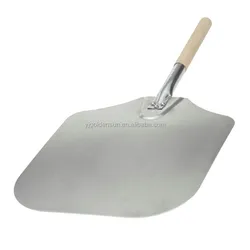 14 Inch x 16 Inch Aluminum Pizza Peel with Rubber Wood Handle