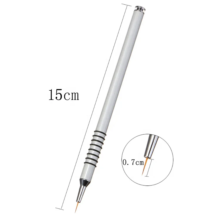 New OEM Wholesale Nylon Hair Aluminum Handle Nail Art Liner Brush