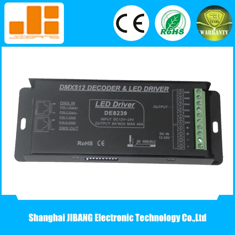 Стандартный контроллер DMX512 6-канальный DMX для RGB светодиодной ленты