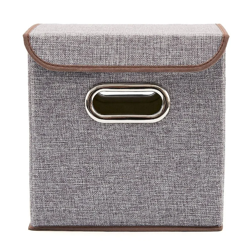 Custom Linen Storage Bin Collapsible Cubes Organizer  Fabric storage Boxes Containers Drawers with Lid for Toys