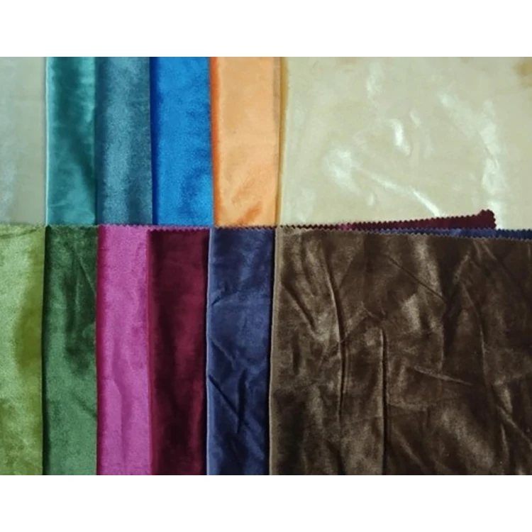 Запас ткани: 235 г/м2 61 дюйм/62 дюйм однотонная трикотажная бархатная ткань из 100% полиэстера