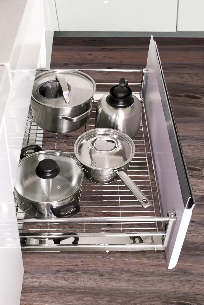 kitchen cabinet sliding wire Multi-functional pull out basket with soft close
