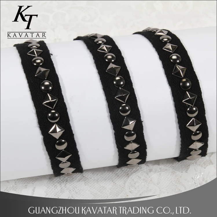 Kavatar wholesale custom black polyester decoration tape trim with Copper