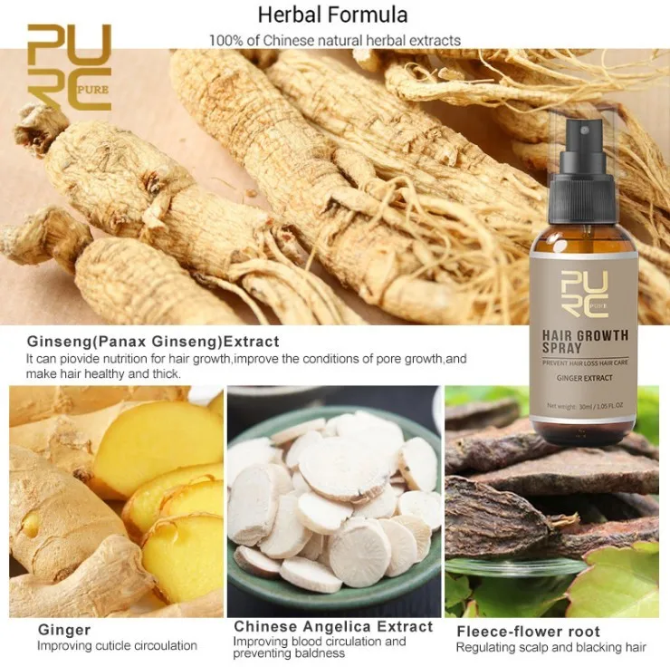 Hair Regrowth Oil Anti Loss Ginger Extract Hair Serum Soft Hair Private Label