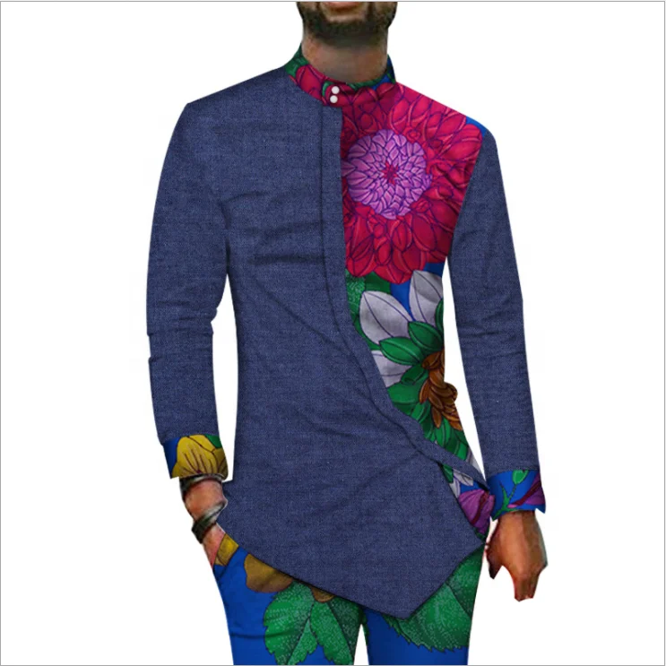 Контрастная джинсовая вощеная ткань, Африканский Национальный мужской костюм