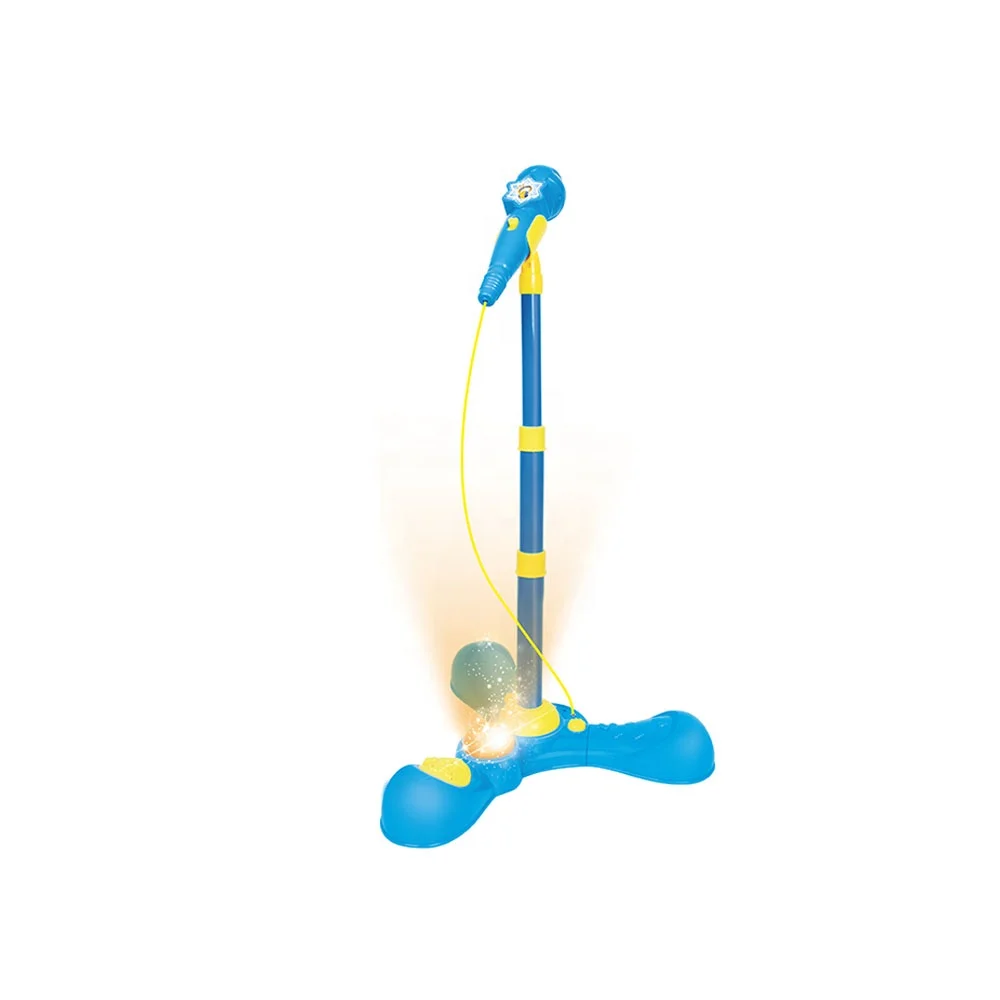 Educational musical toys sing songs plastic microphone with stand for kids.