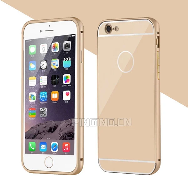 Ультра тонкий тонкий металлический алюминиевый бампер + PC задняя крышка чехол для телефона я 6 и 6 плюс