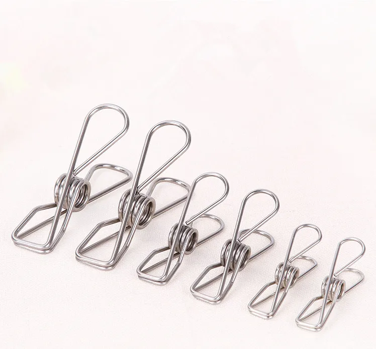Stainless Steel Metal Clothes Pegs with Spring for Laundry Drying Bags Kitchen Travel-Versatile Clothing Clips