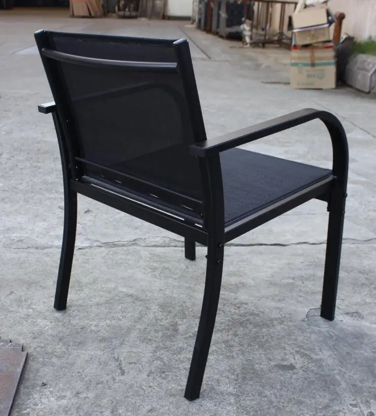 
outdoor furniture KD 4pcs metal patio sling textilener garden set 