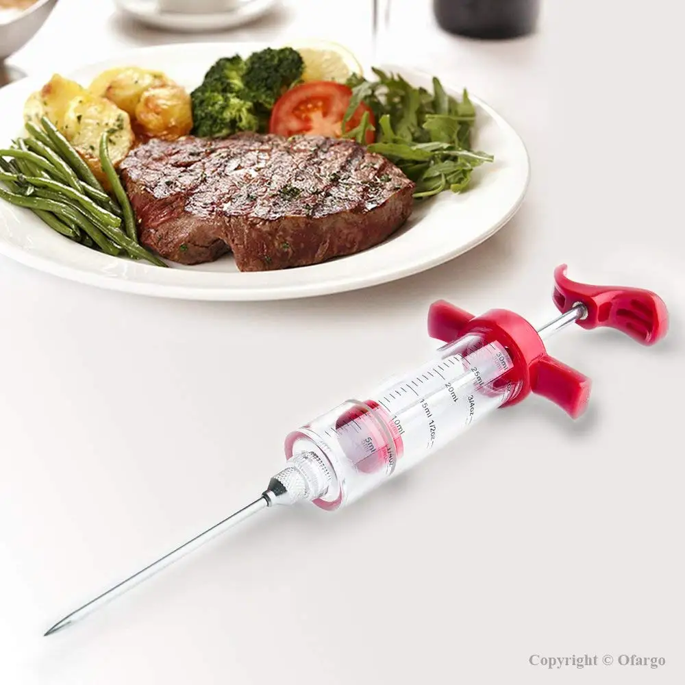 1OZ Meat Marinade Injector Syringe, Poultry Food Chicken Turkey Injector Kit