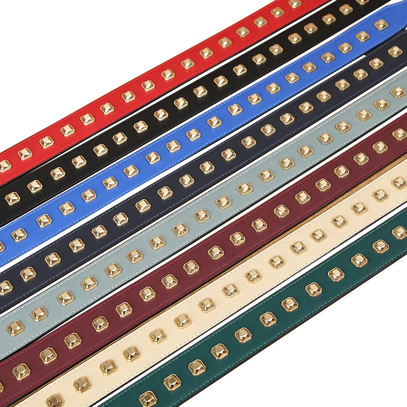 2020 new fashion rivet pu bag strap adjustable shoulder bag strap