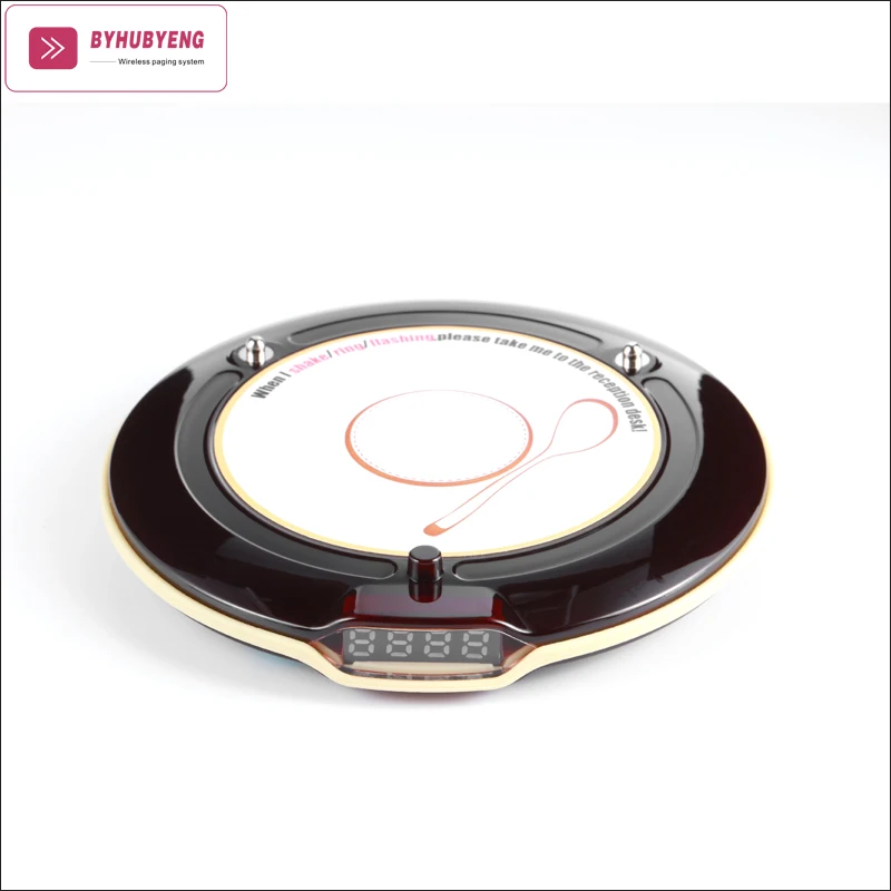 BYHUBYENG 1 Keypad Transmitter+10 Coaster Pagers Pager Restaurant Calling System Wireless Guest Paging Queuing System Beeper