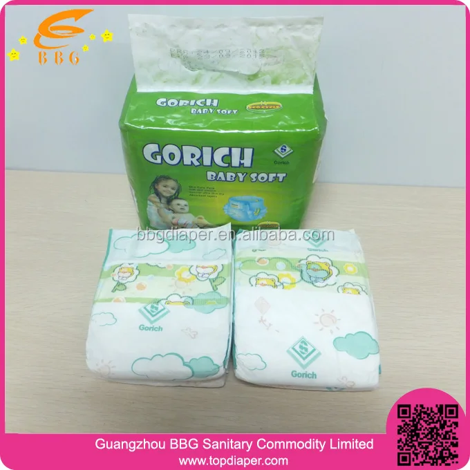 Best selling plastic backed colored disposable adult sized baby diapers