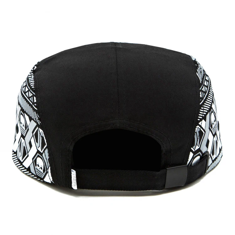 Black 5 panel hat custom your pattern 5 panel cap