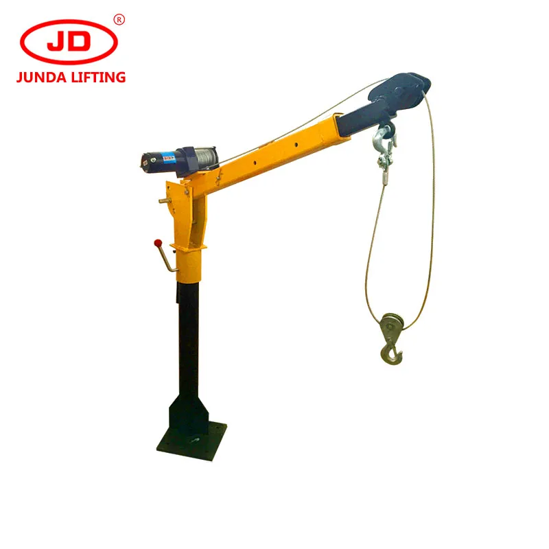 light duty electric pickup truck crane with electric cable winch