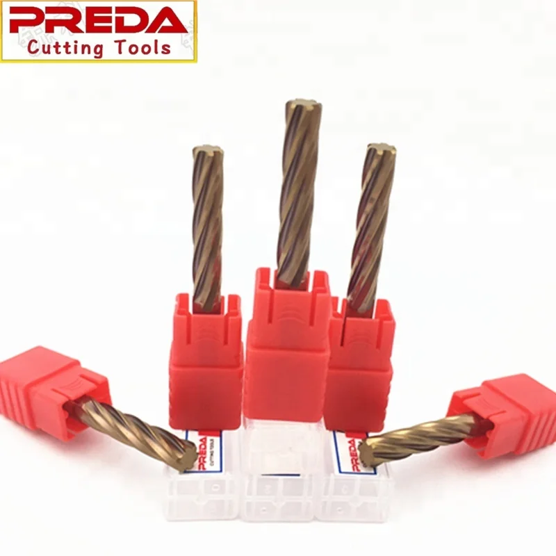 Tungsten Cutting Tools 6 flutes TiSiN Solid Carbide Reamers