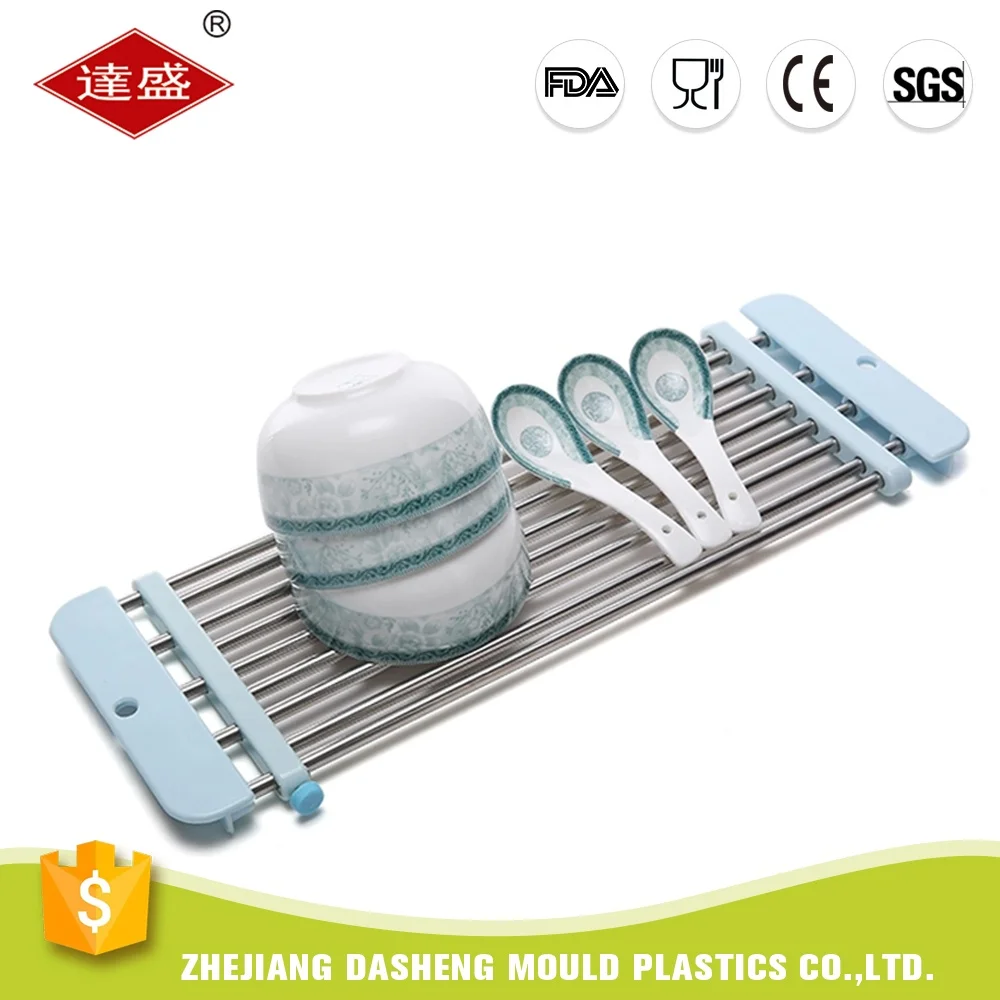 Высокое качество кухонной мойки полка из нержавеющей стали пластиковые СУШКА крылом сушилка для посуды