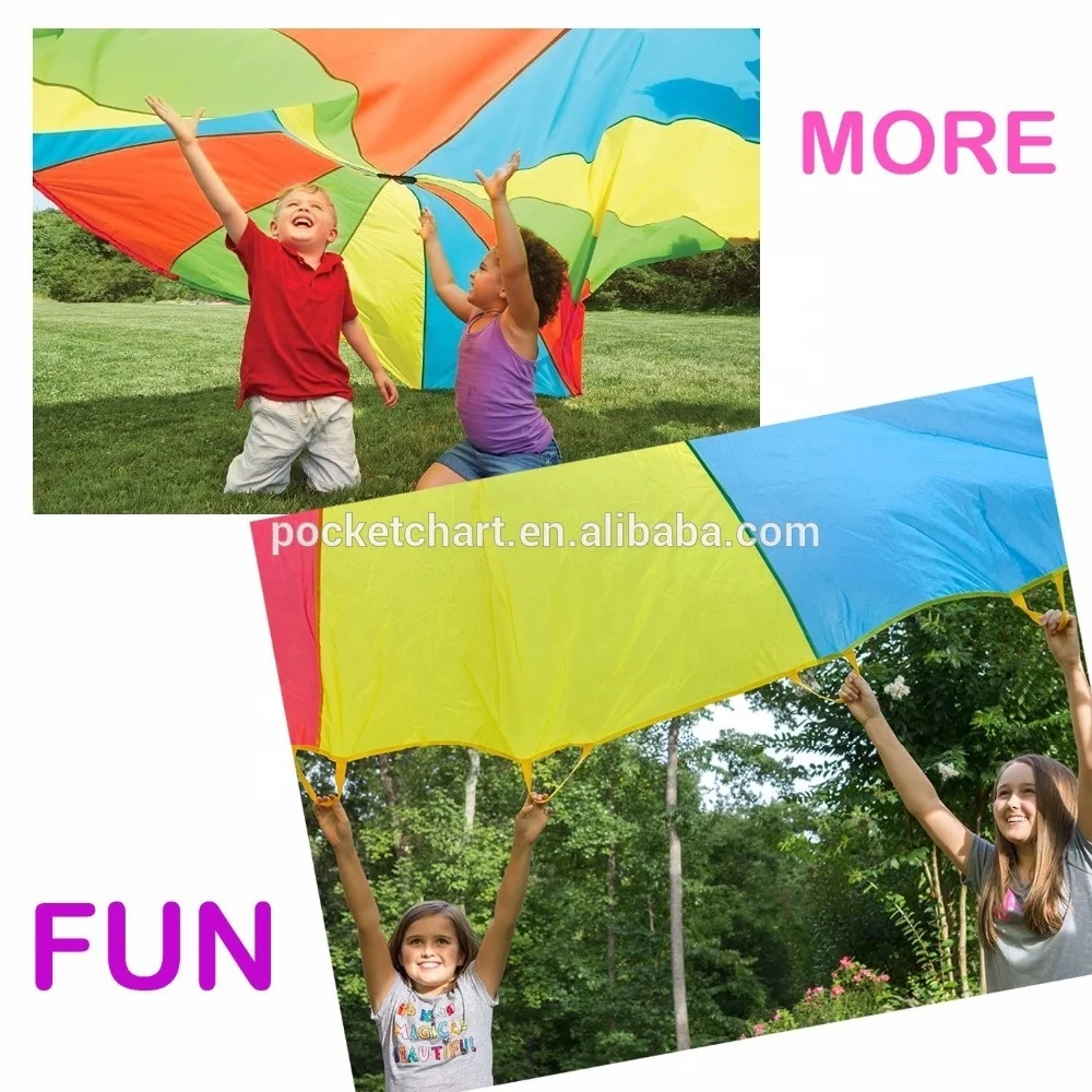 New Parachute for Kids 6 Foot with 8 Handles ,Great for Kids Play, Indoor or Outdoor Games Play Parachute