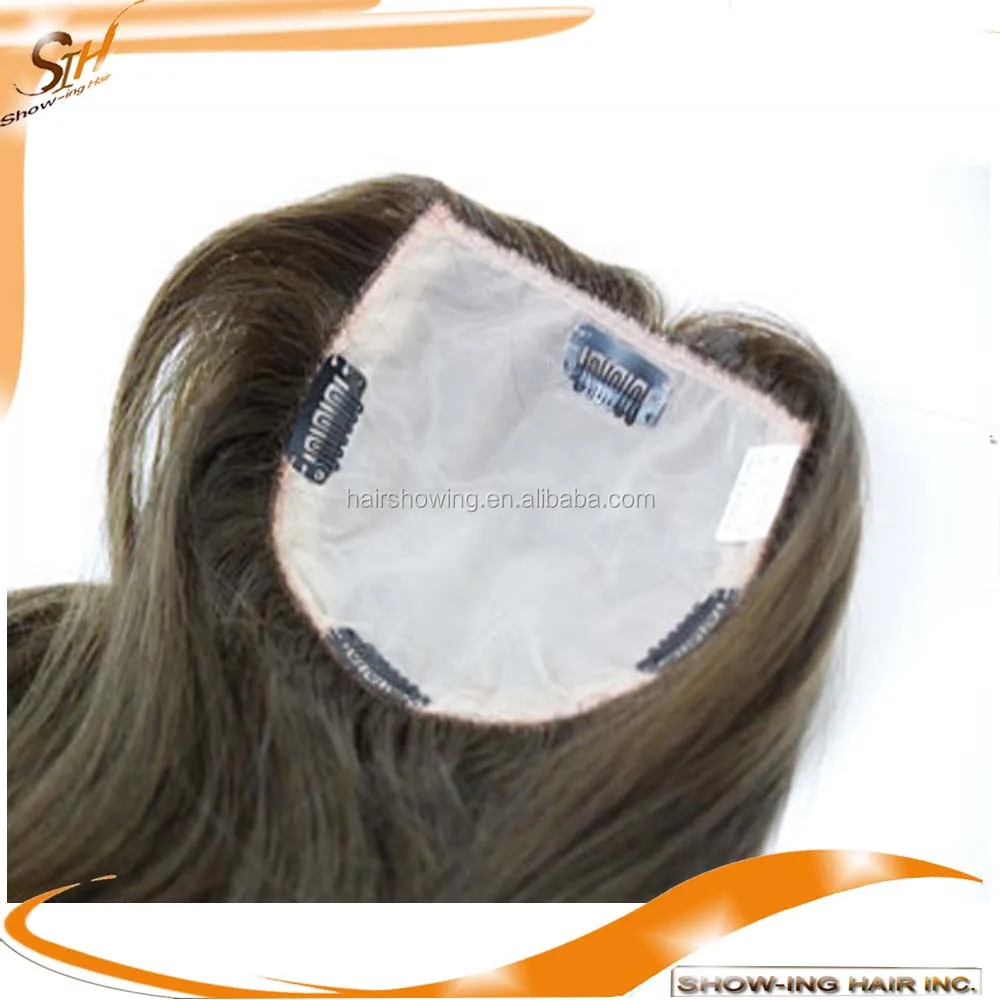 
natural silk top human hair topper wig,kippah topper 