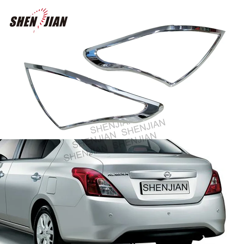 chrome cover black carbon fiber door handle bowl trim full set kits accessories car  For  Almera 2014