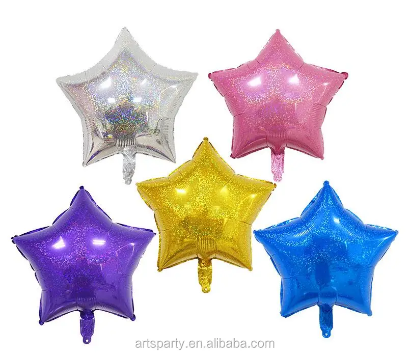 
 Оптовая продажа 18 дюймов нейлона фольги красочная Лазерная Звезда Форма для свадебной вечеринки и дня рождения, для украшения  