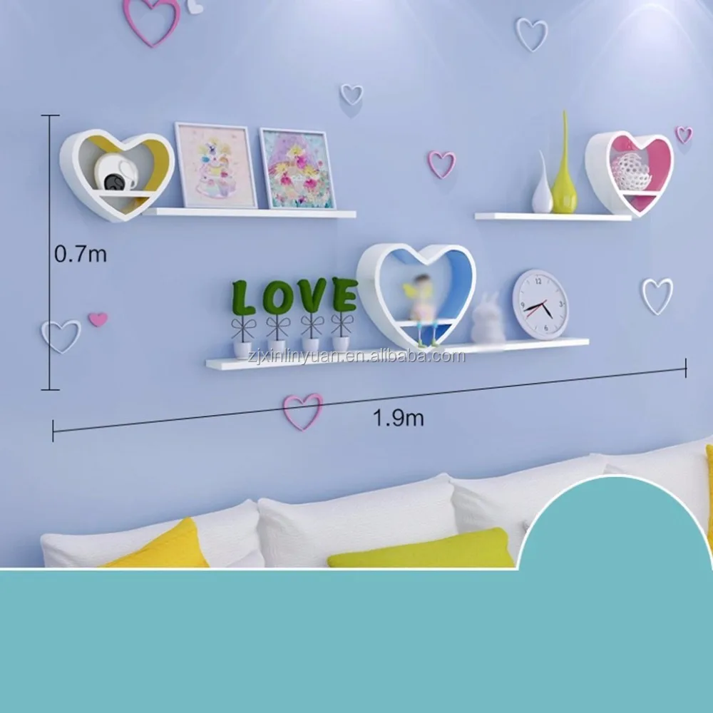 Wholesale set3 oval-shape mdf high gloss open wall cube shelf