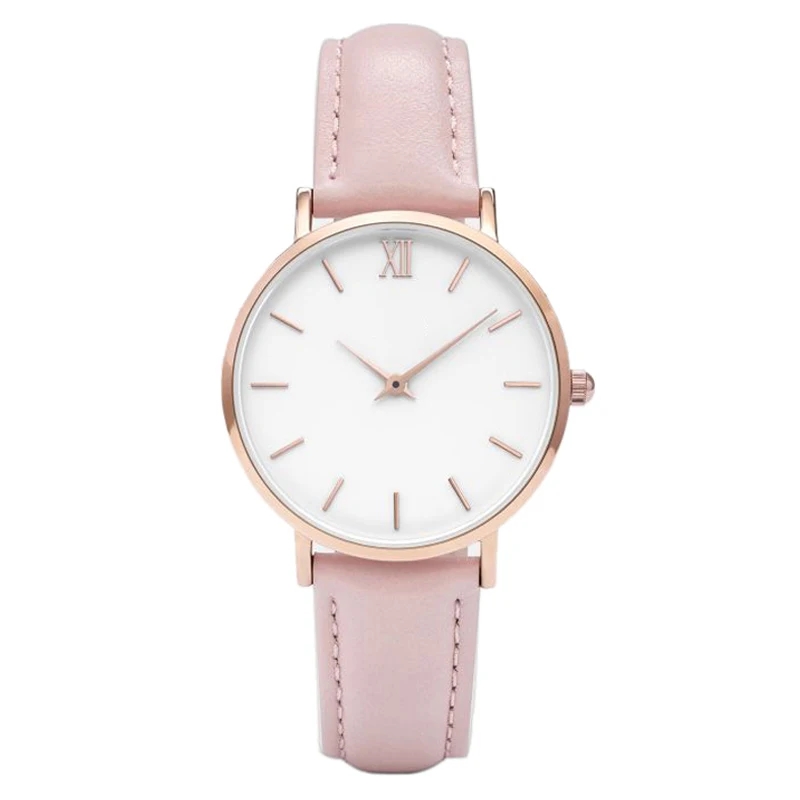 Fashion Ladies Watch Big Face Dial Minimalist Classic Ladies Leather Strap Quartz Watch Custom Logo