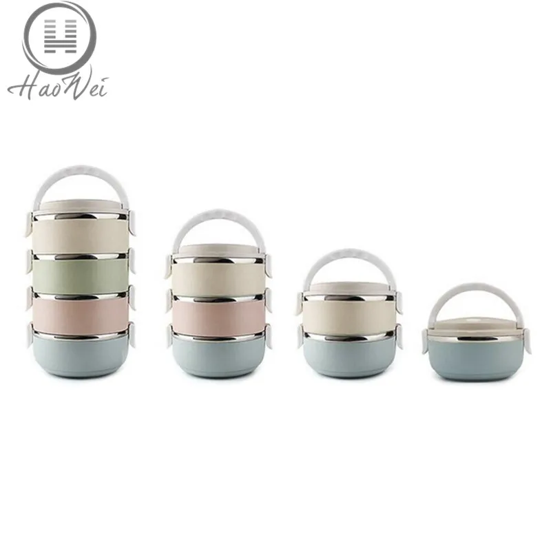 
Multicolor Multi-layer heat preservation tiffin lunch box stainless steel with handle 