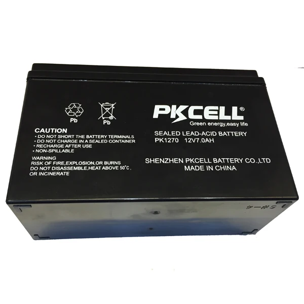 PKCELL alarm system battery 12v 7ah rechargeable lead acid battery