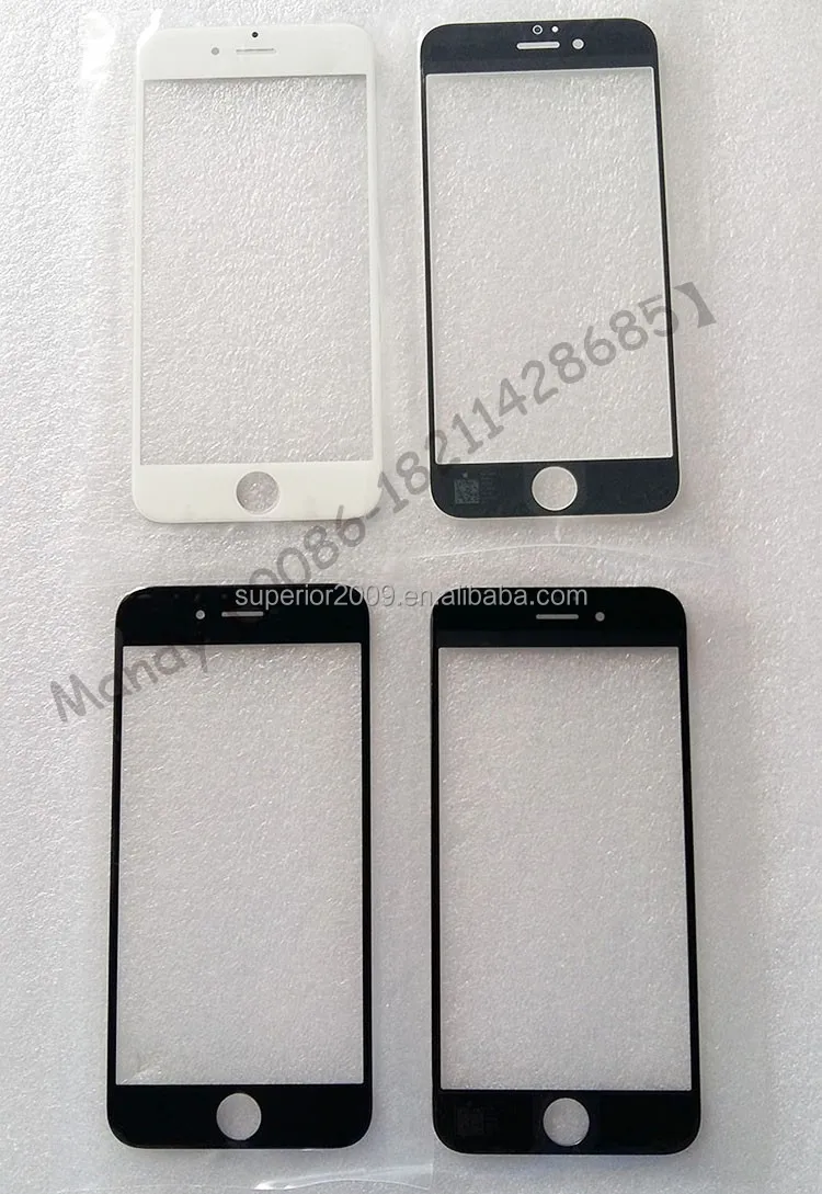 Best quality front glass for iphone 6, for iphone 6s plus 5s glass screen replacment for samsung edge black/white