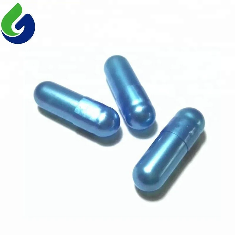 blue metallic capsule pill size 00