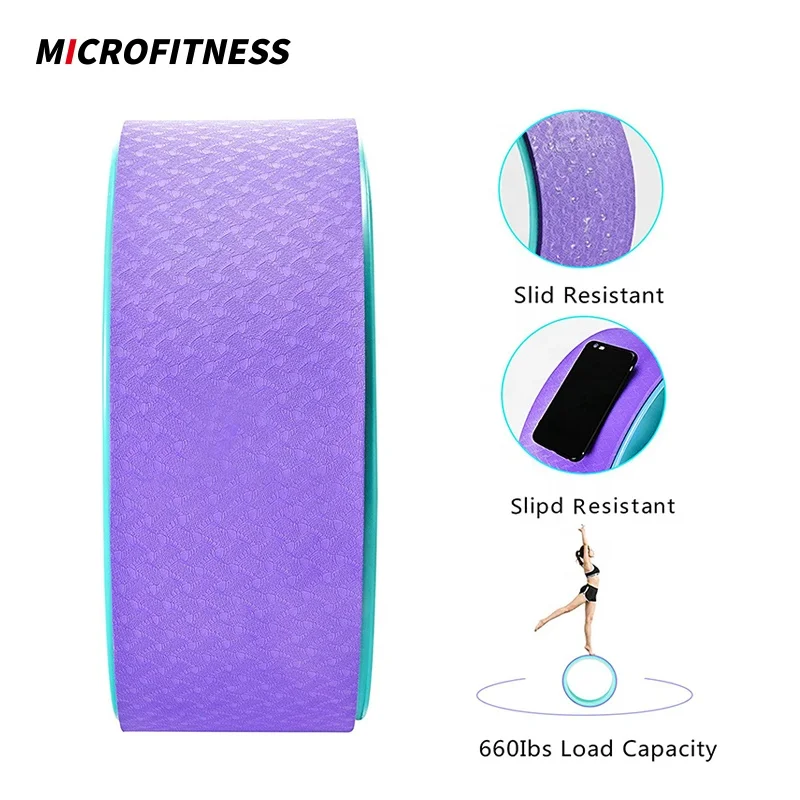 Custom Logo High Density TPE Comfortable Yoga Wheel Roller Back Wheel Customized Unisex Yoga Fitness Universal 1.1-1.3kg 33*13cm