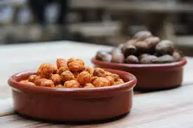 Crispy VEGAN coated sriracha flavor Fried coated Green peas spicy and Garlic flavor