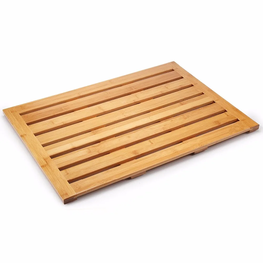 Wooden Bamboo Bathroom Accessories Eco-friendly Bath Shower Floor Mat Natural Bathroom Non Slip Mat Classic,morden Luxury Modern