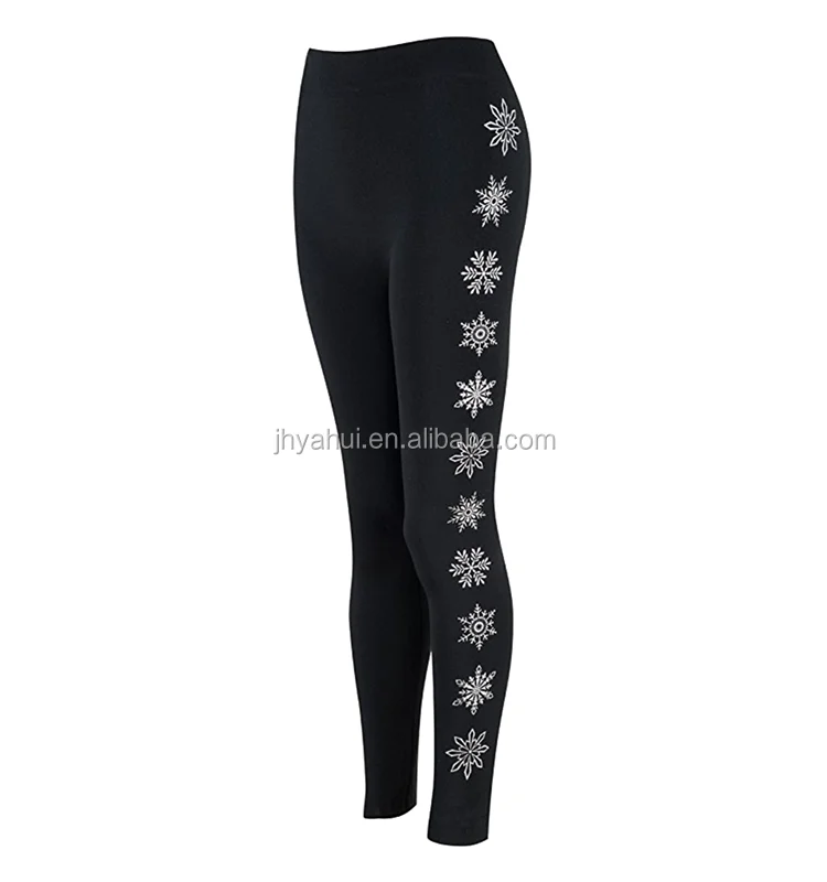 Пользовательские Снежинка принт женские спандекс обтягивающие леггинсы