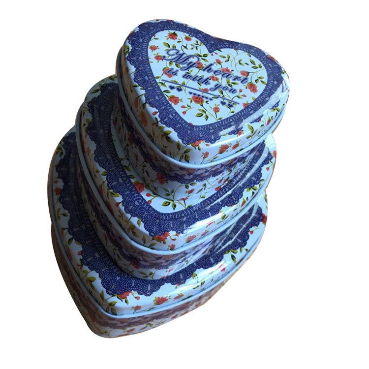 Elegant Custom Logo Heart Shaped Tin Packaging Box tin containers