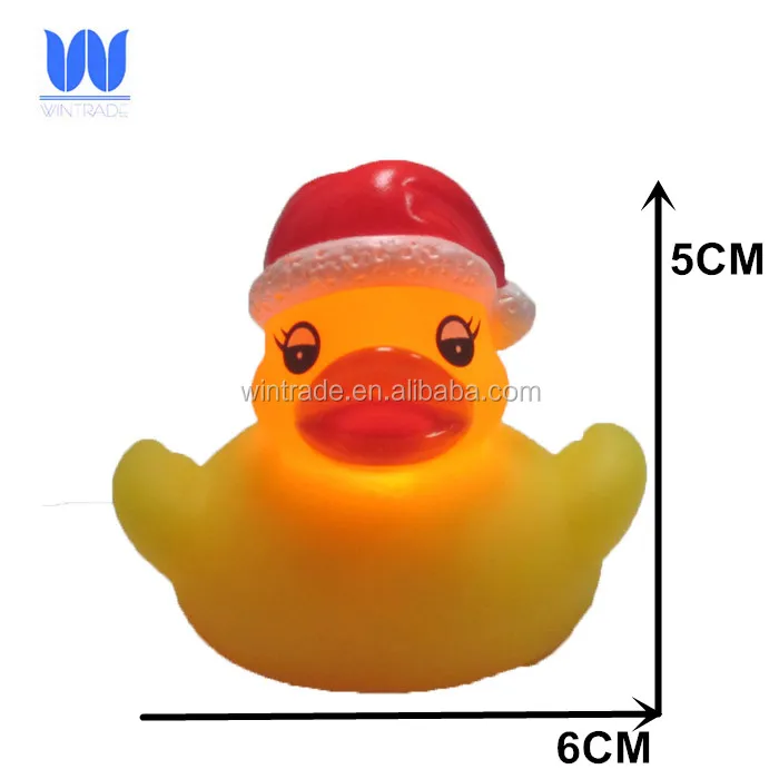 Merry Christmas Santa Claus Flash Rubber Duck LED Bath Toy